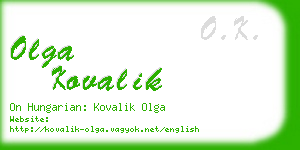 olga kovalik business card